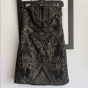 Express black and gold cocktail dress